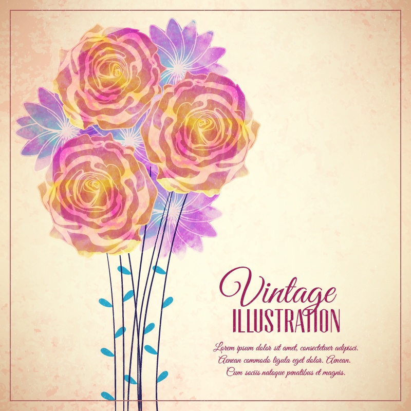 Vintage flower illustration Photoshop brush