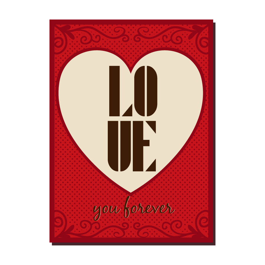  Vintage vector poster with love typography Photoshop brush