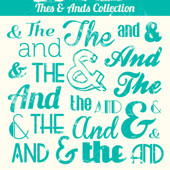 Various Vintage Thes & Ands Collection Photoshop brush