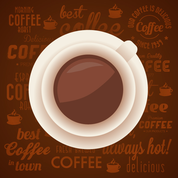 Vintage Coffee Background with Typography Photoshop brush