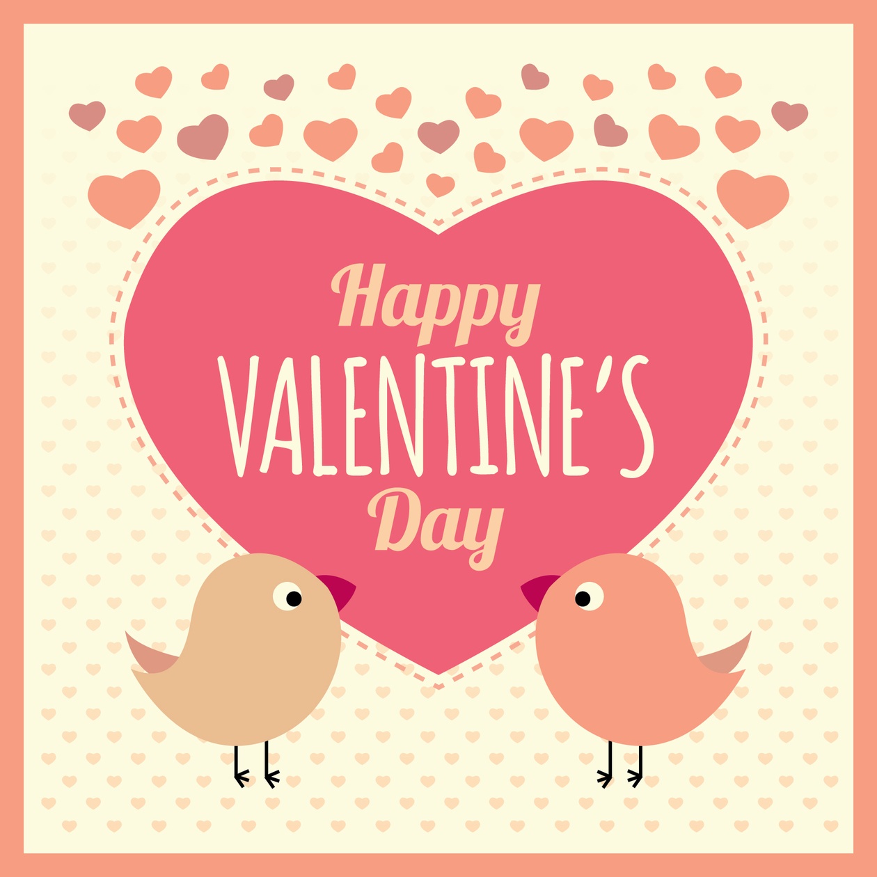 Valentines Card Background with Birds and Text Photoshop brush