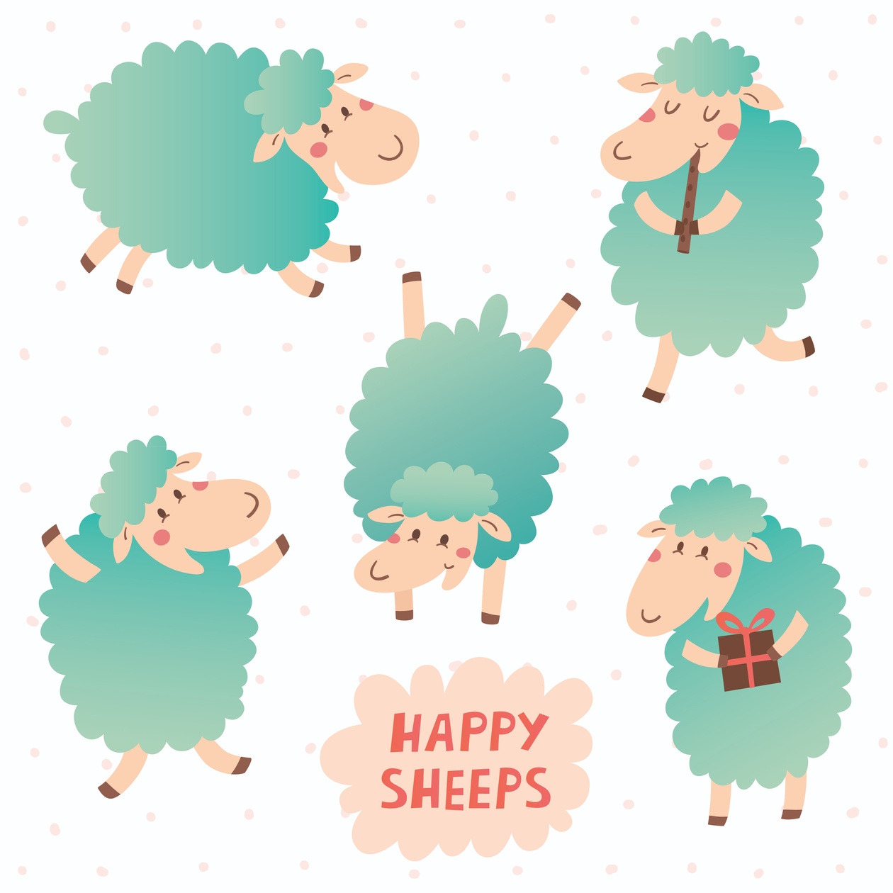 Happy sheeps Photoshop brush