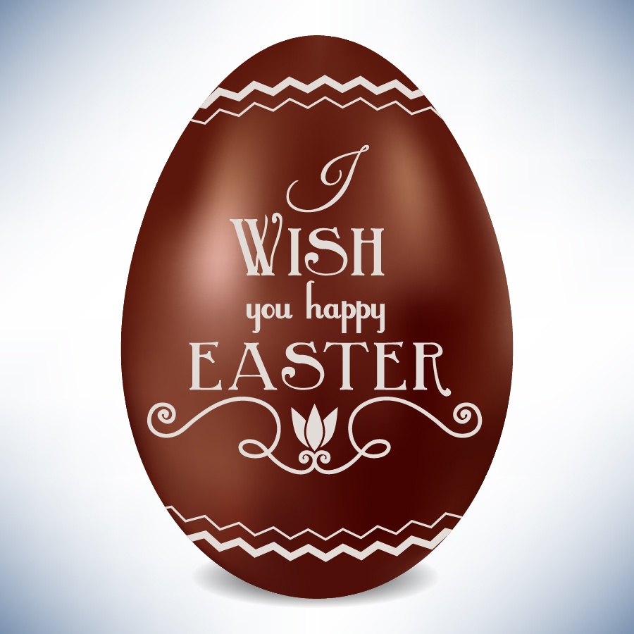 Easter illustration with chocolate egg Photoshop brush