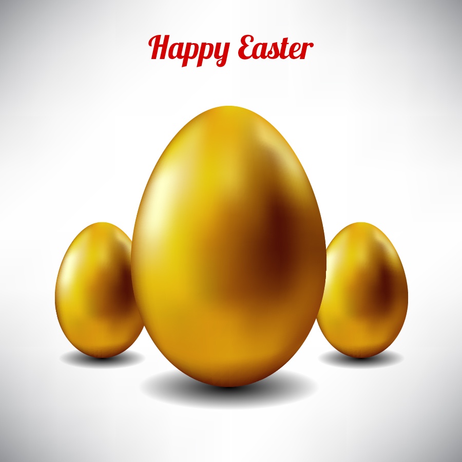 Easter illustration with golden egg Photoshop brush