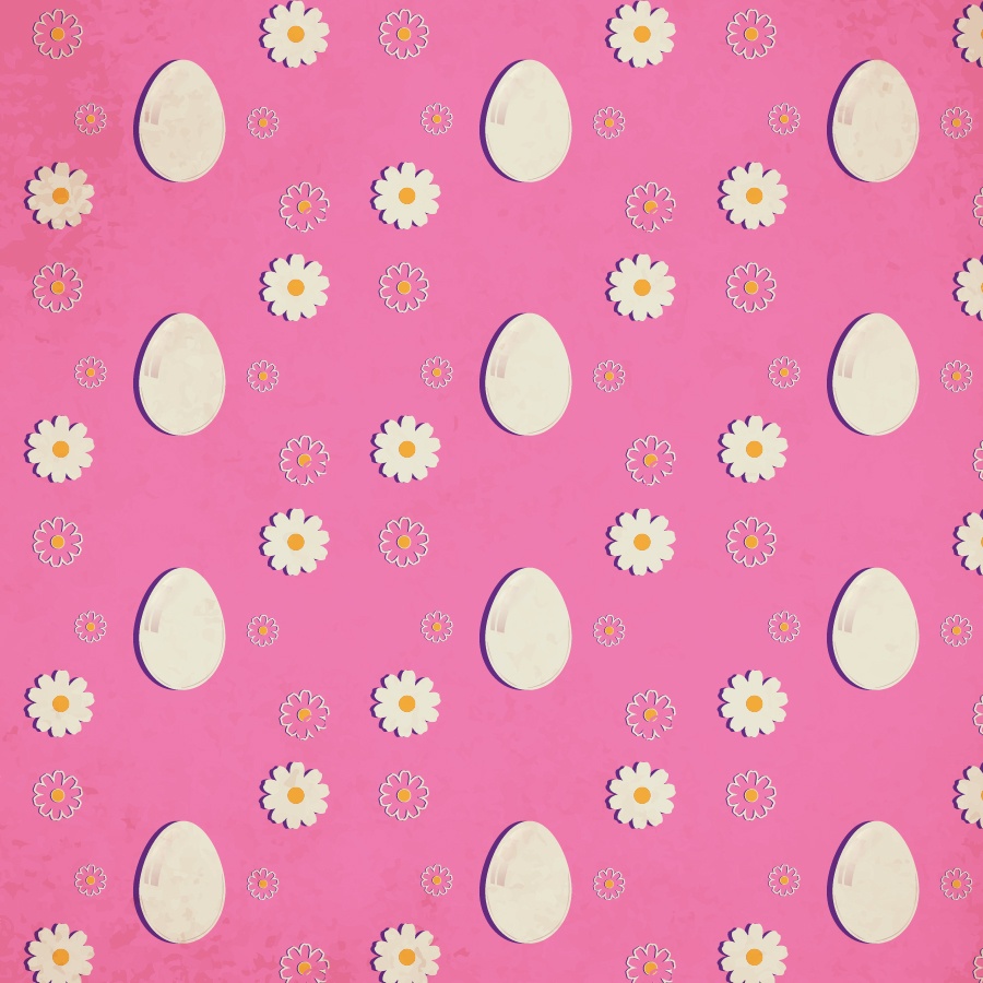 Easter pattern with eggs and flowers Photoshop brush