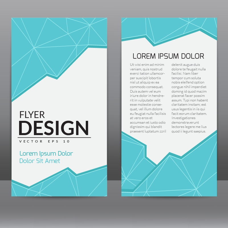 Flyer Template With Blue Polygonal Background Photoshop brush