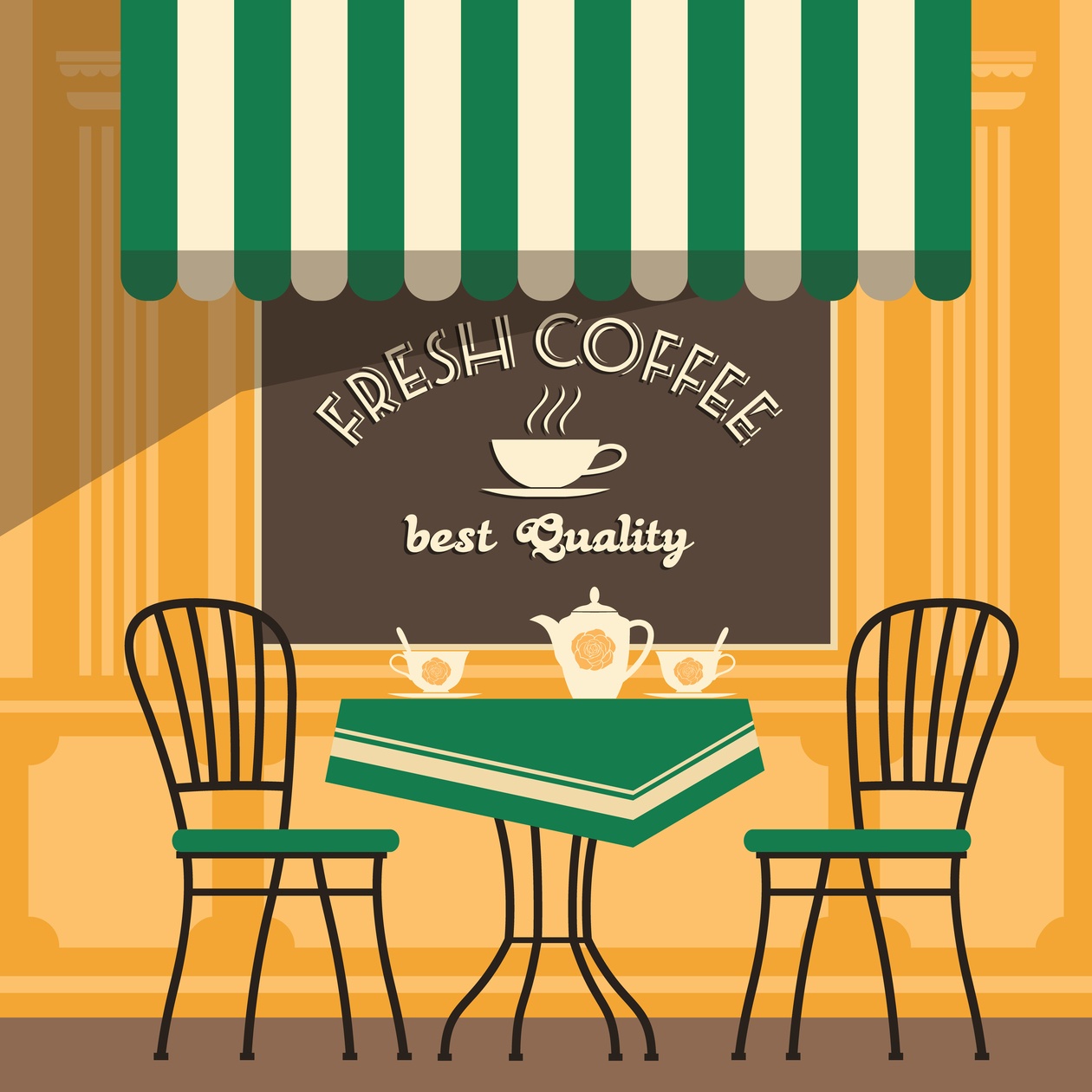 Illustration of street cafe Photoshop brush