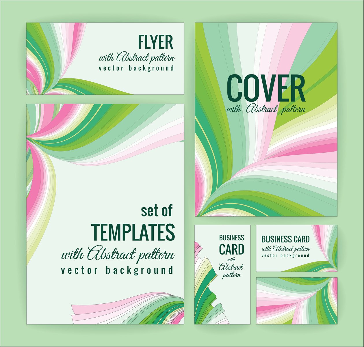 Set of business  templates with abstract pattern. Vector background. Photoshop brush