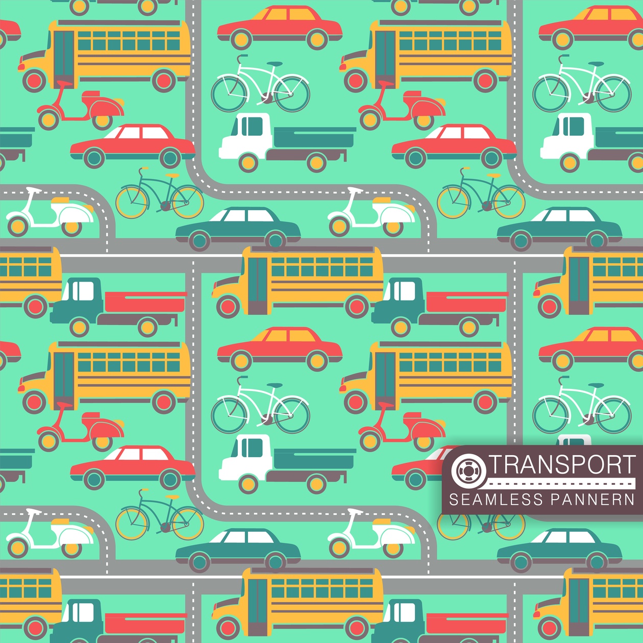City transport seamless pattern Photoshop brush