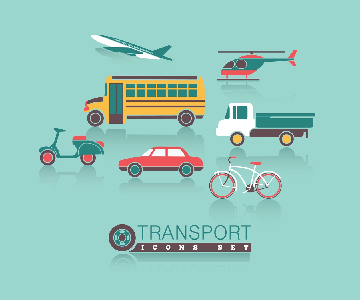 Transportation icons set Photoshop brush