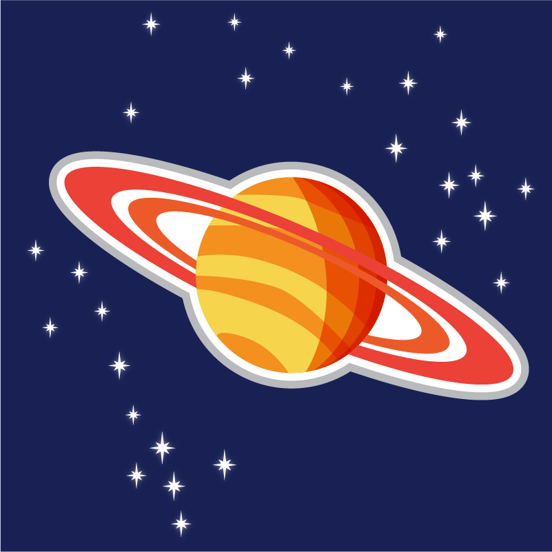 Illustration of Saturn planet Photoshop brush