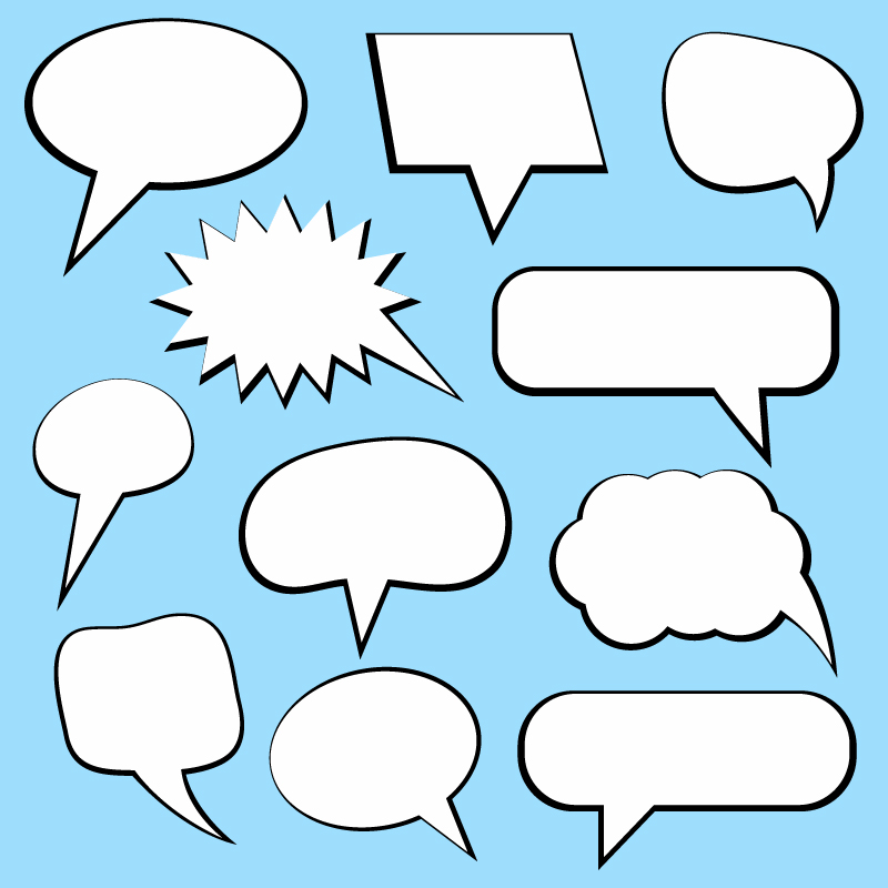 collection of comic style bubbles