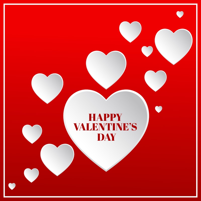 Valentine's day illustration with hearts Photoshop brush