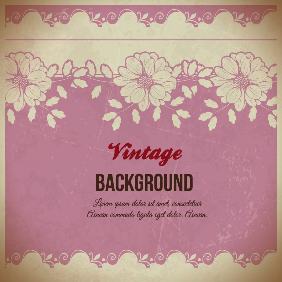 Vintage floral illustration with flowers , lace and typography Photoshop brush