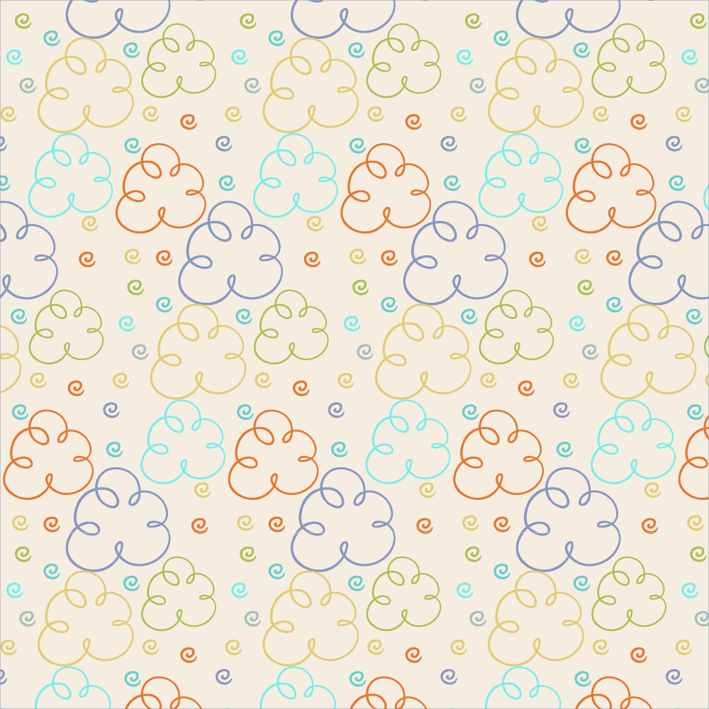 Cute pattern with clouds Photoshop brush