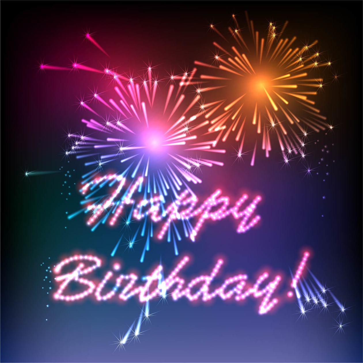 Happy Birthday fireworks - Photoshop Vectors | BrushLovers.com