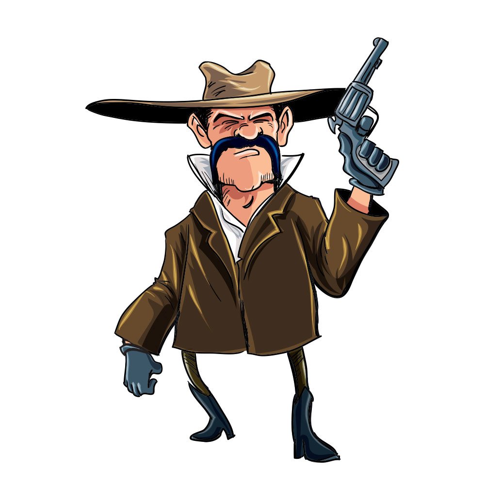 Cowboy with gun Photoshop brush