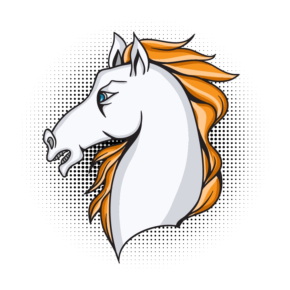 Cartoon vector horse Photoshop brush