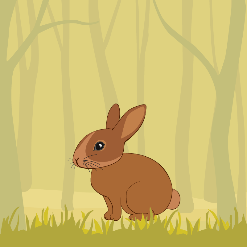 Cute Rabbit In the Forest Photoshop brush