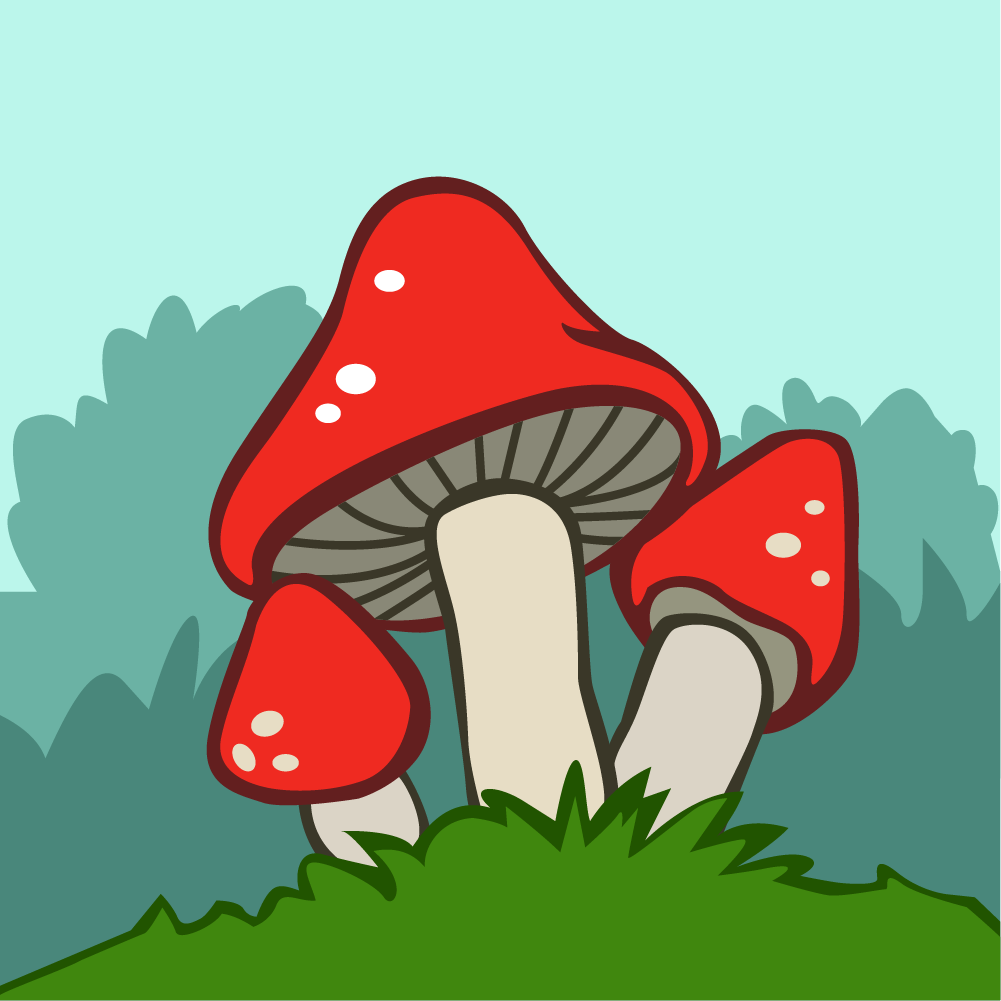 Mushrooms vector illustrations  Photoshop brush