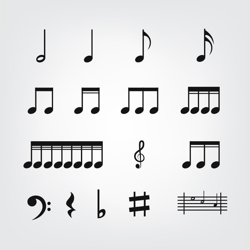 Vector Music Notes - Photoshop Vectors | BrushLovers.com