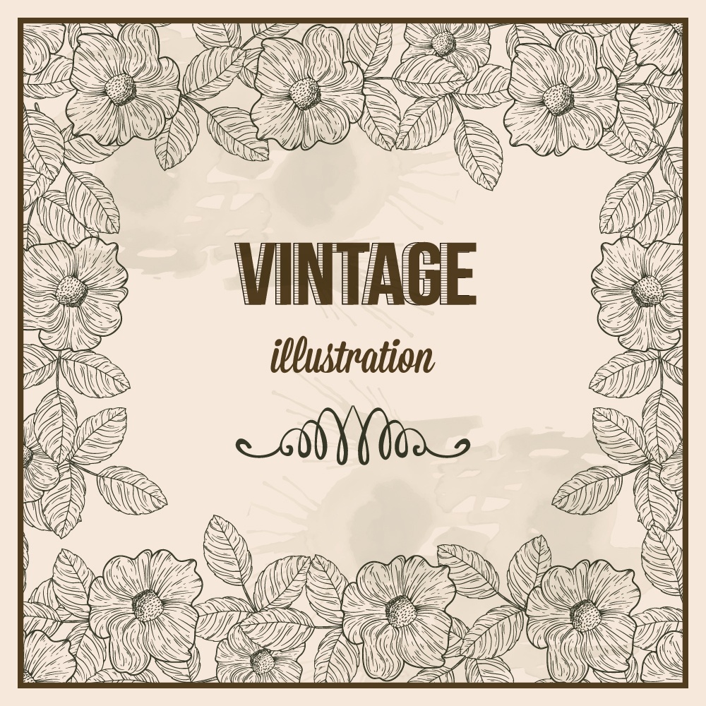 Vintage frame with  typography Photoshop brush