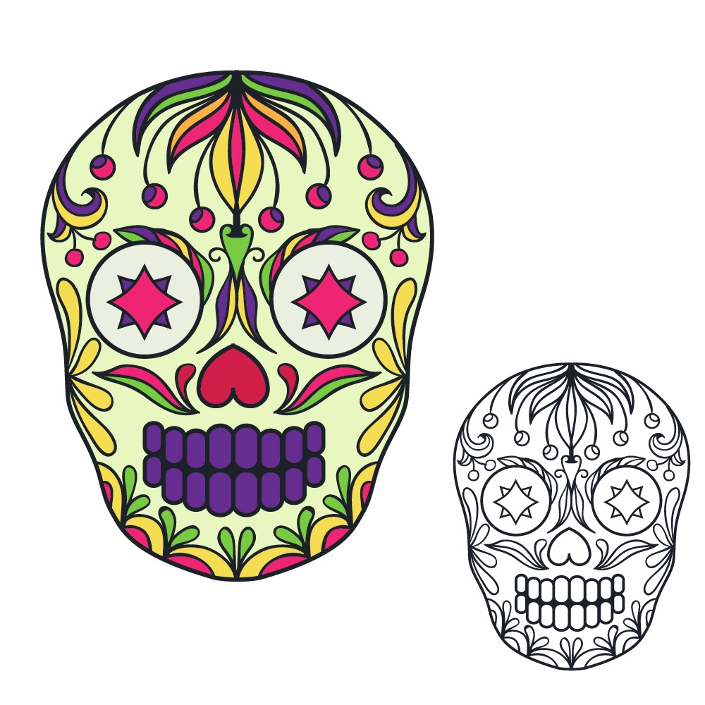 Vector sugar skull illustration Photoshop brush