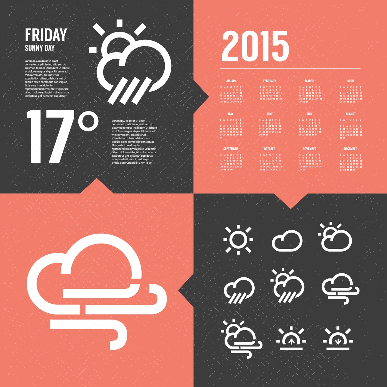 Weather Background with Icon set Photoshop brush