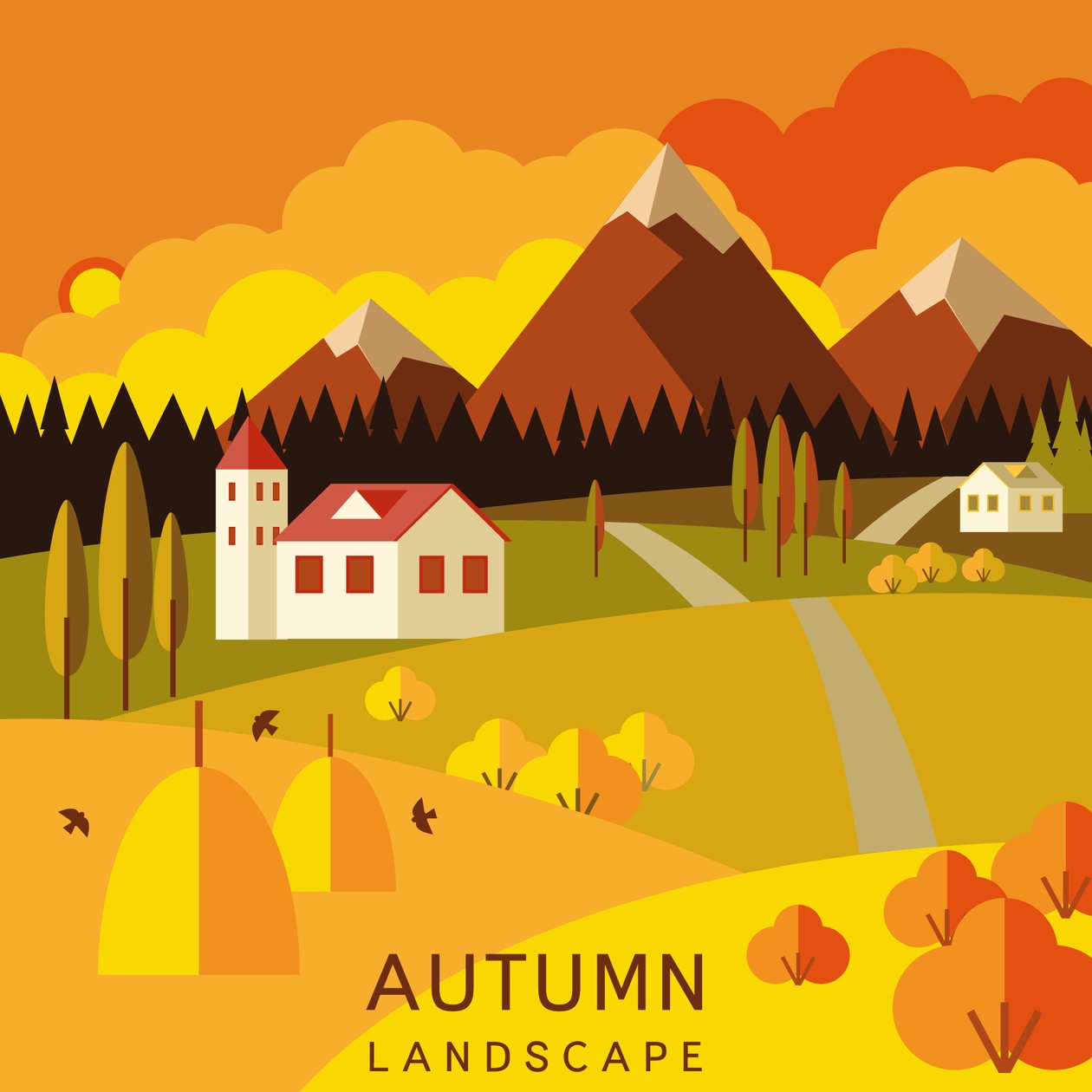 Autumn landscape Photoshop brush