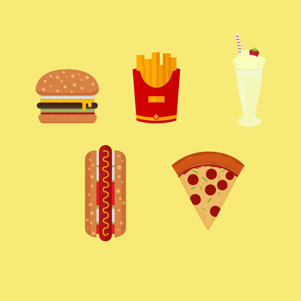 American Fast Food Icons Photoshop brush