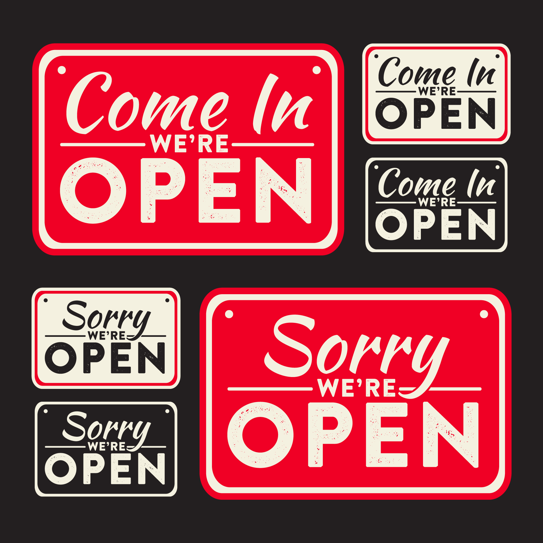 Vector open and closed signs Photoshop brush