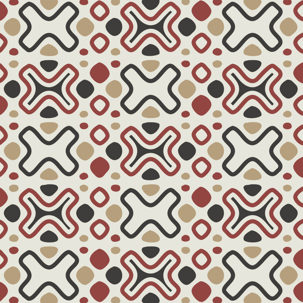 Tribal Red, Blue, and Cream Pattern Photoshop brush