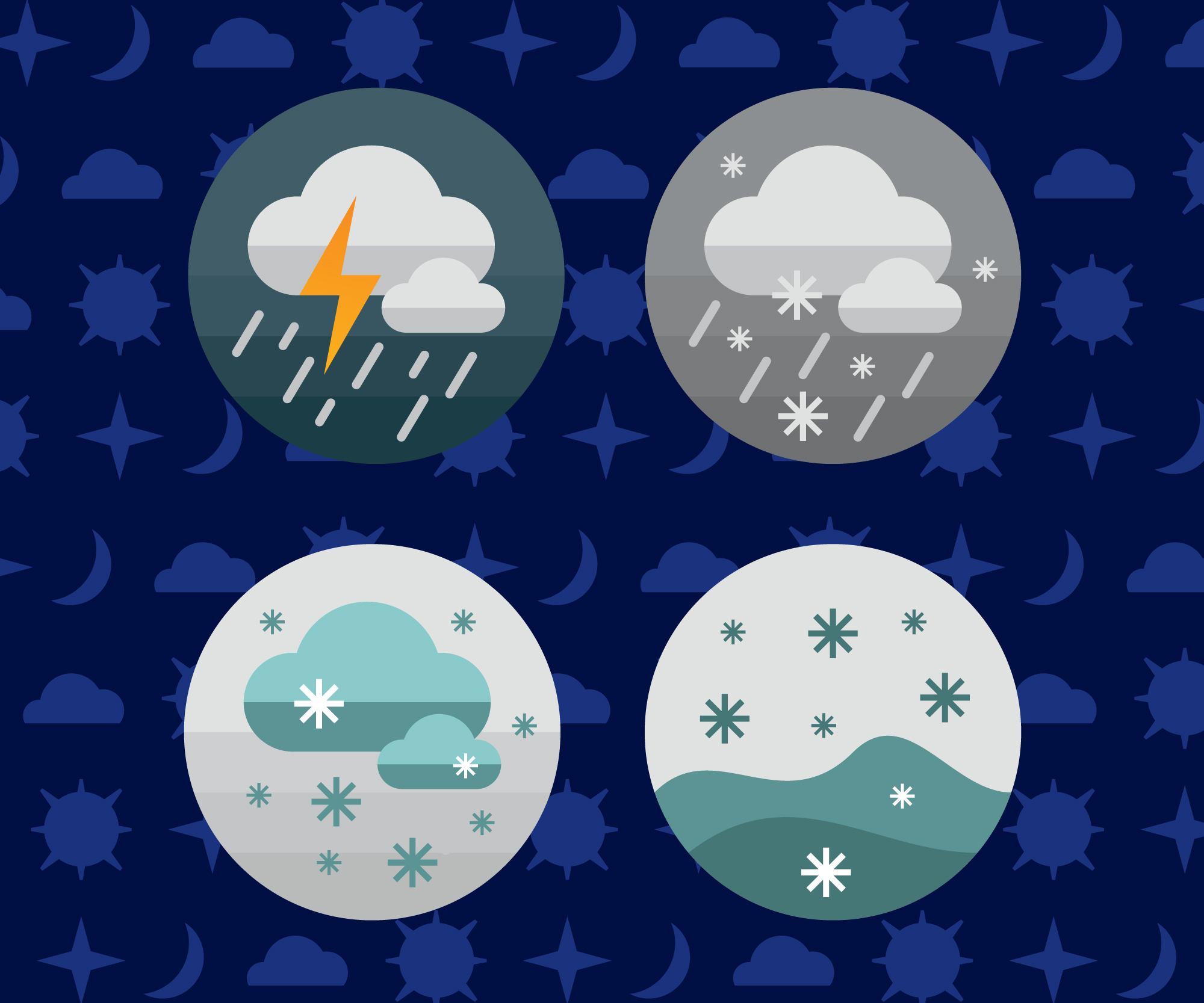 Weather icons. Vector illustration. Photoshop brush