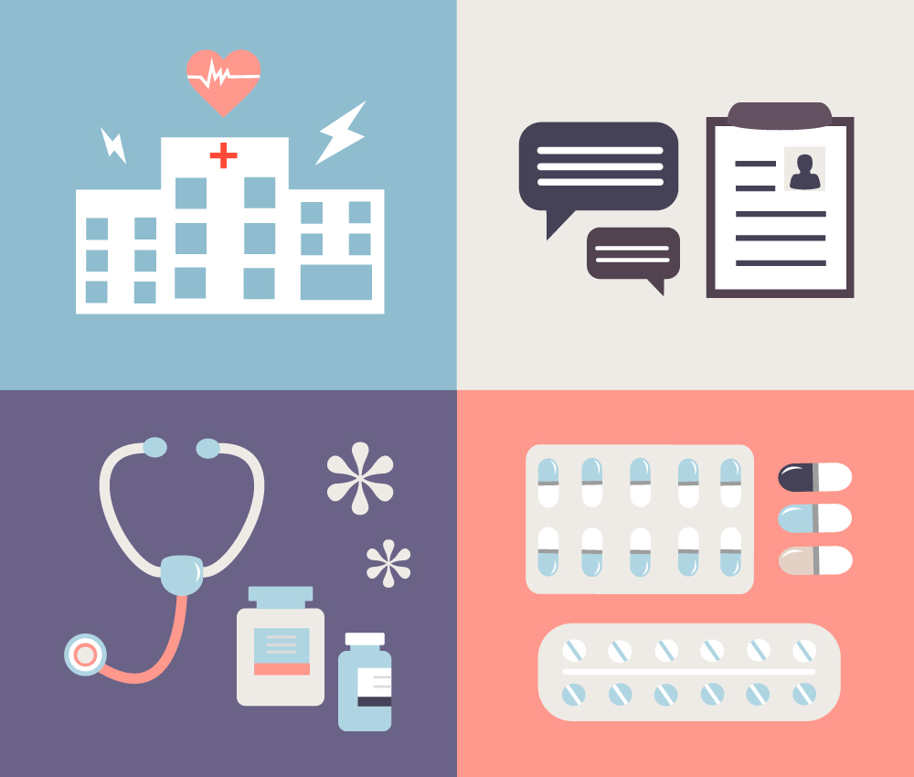 Medical objects for design. Vector illustrations Photoshop brush