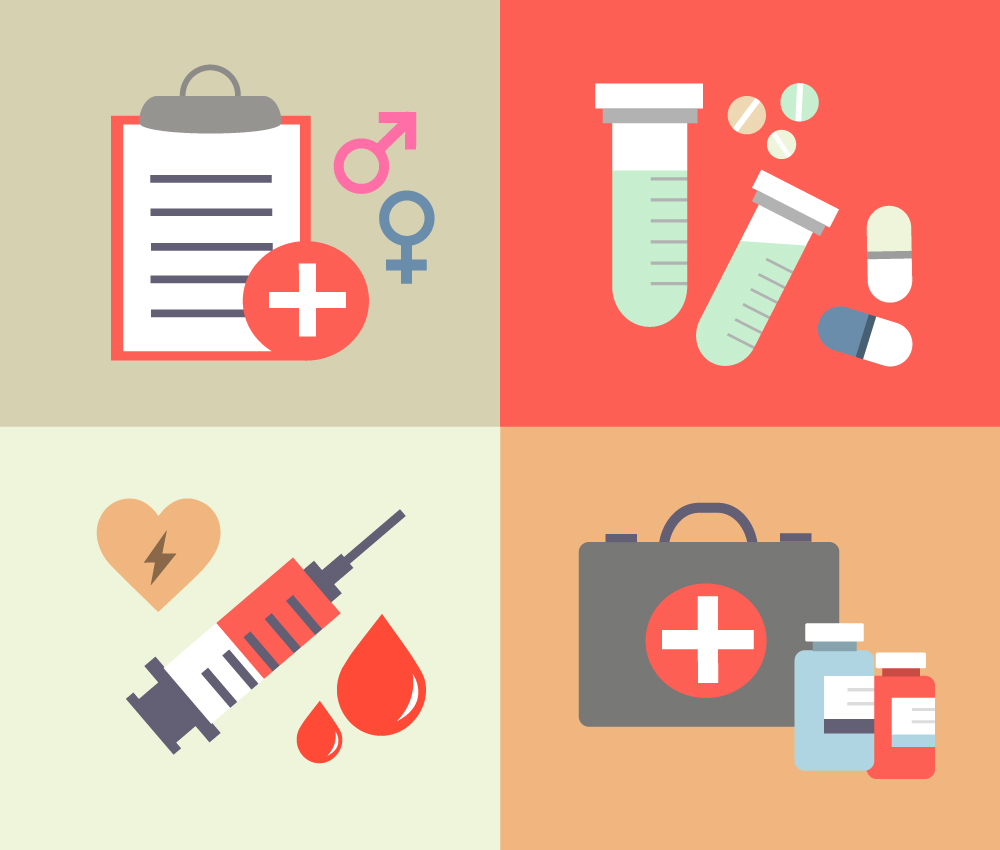 Medical objects for design. Vector illustrations Photoshop brush