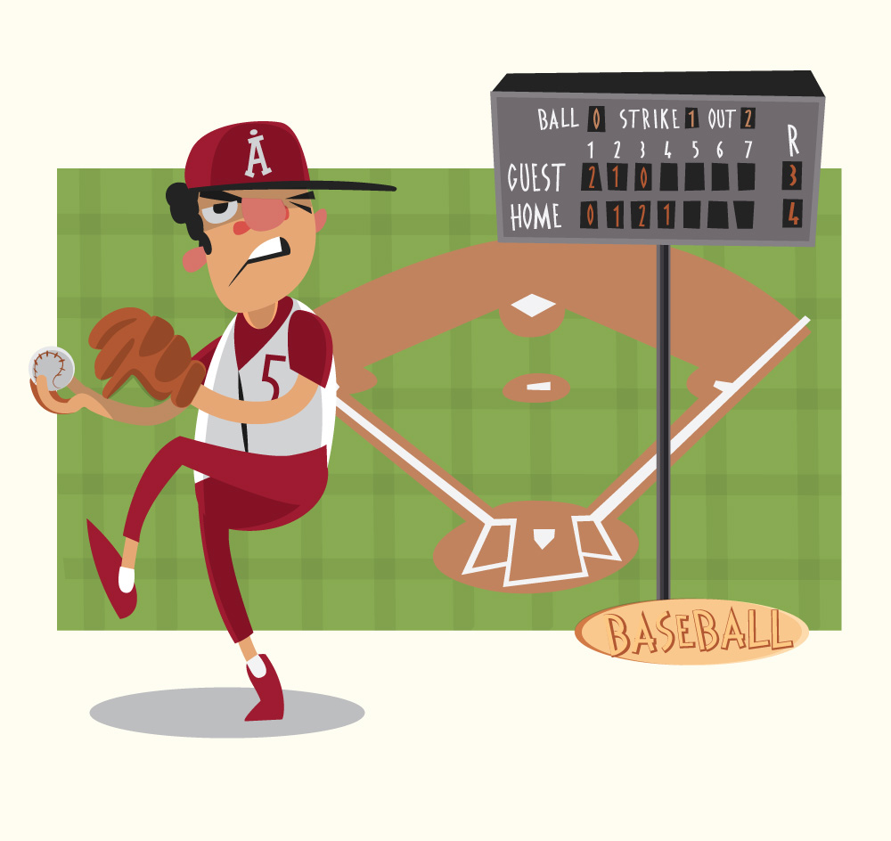 Baseball game characters and objects. Vector illustration Photoshop brush