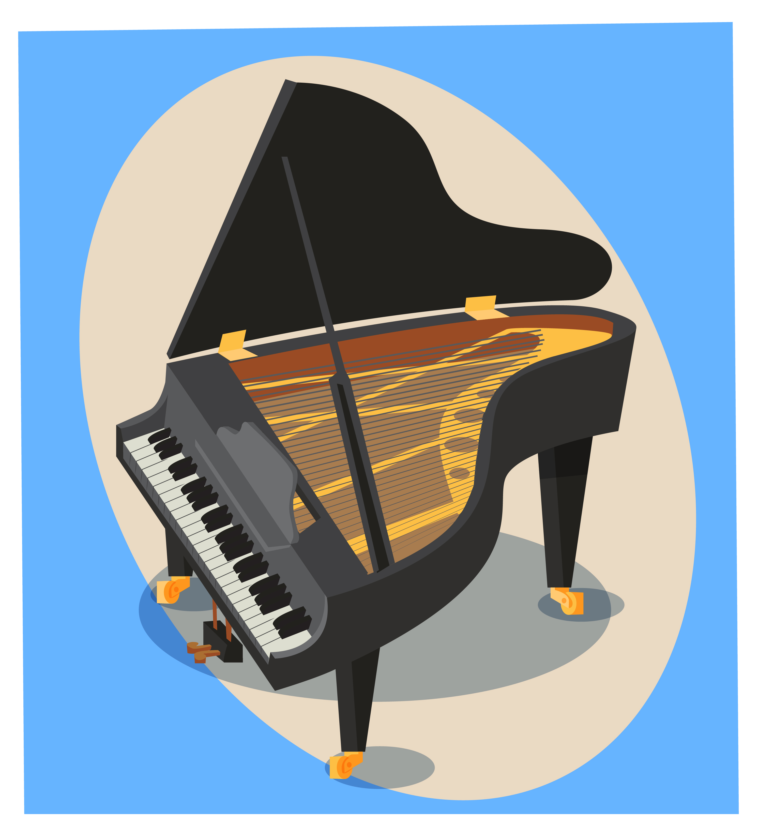 Music objects vector illustration for design Photoshop brush