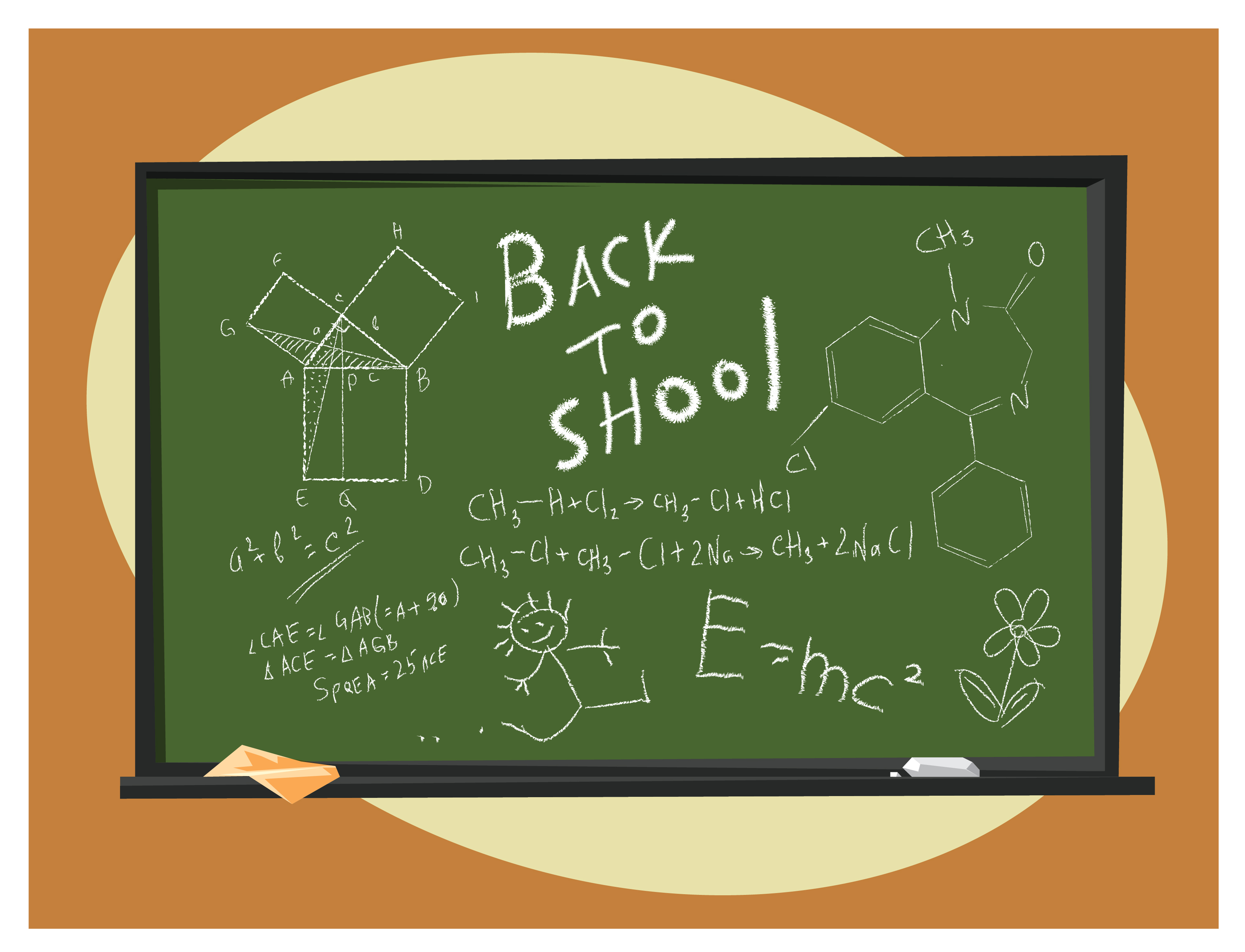 Education objects vector illustration for design Photoshop brush