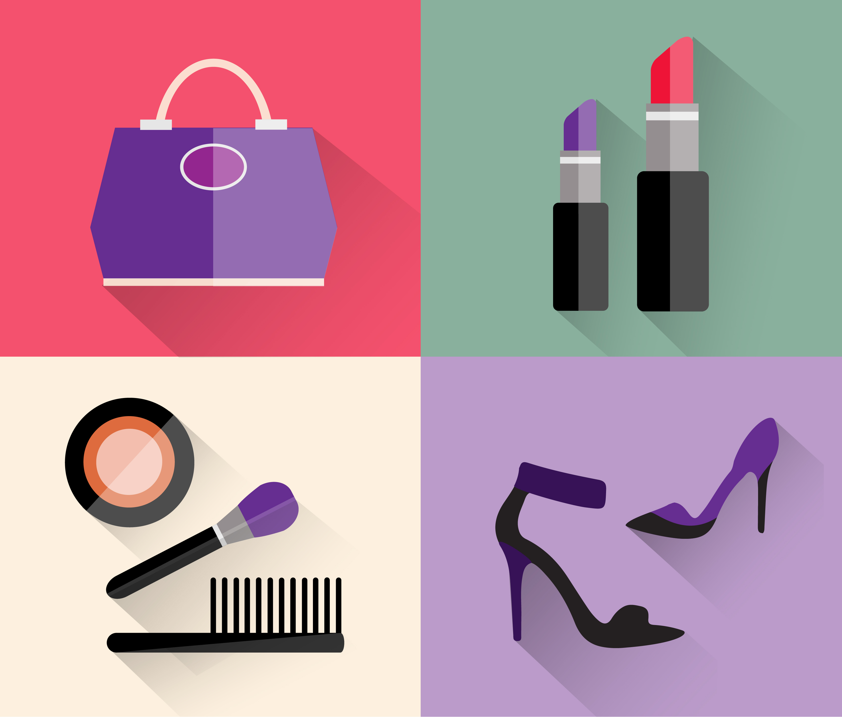 Beauty fashion objects vector illustration for design Photoshop brush