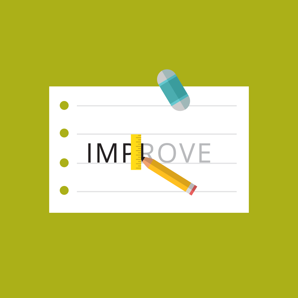 Paper with the word improve being written Photoshop brush