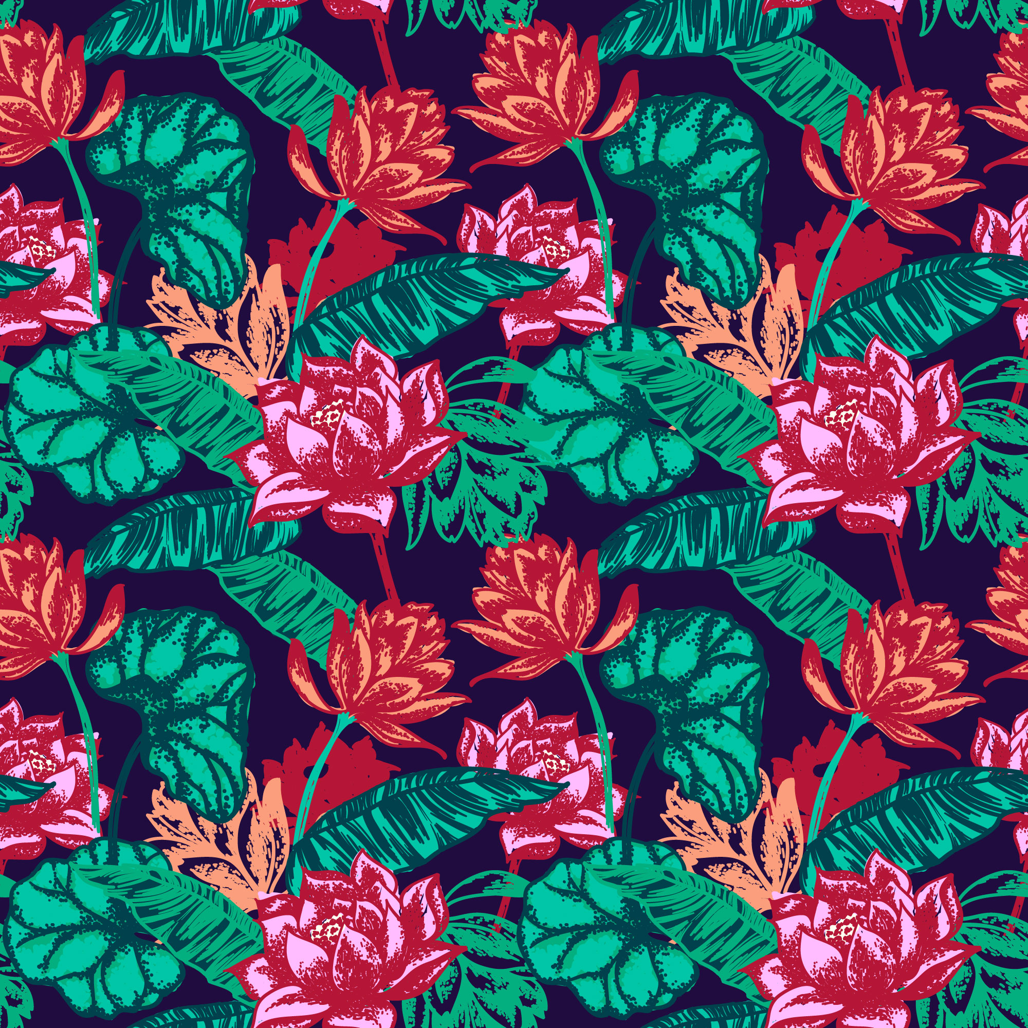 Seamless floral pattern. - Photoshop Vectors