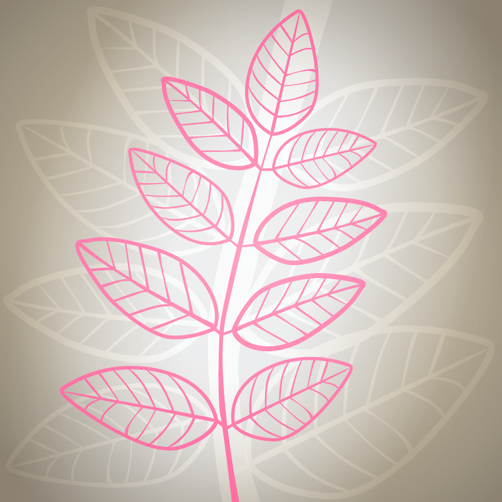 Vector illustration Pink leaves on gray background Photoshop brush