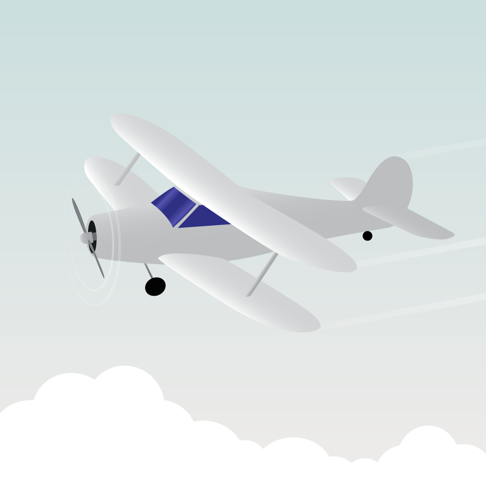 Vector illustration White airplane Photoshop brush