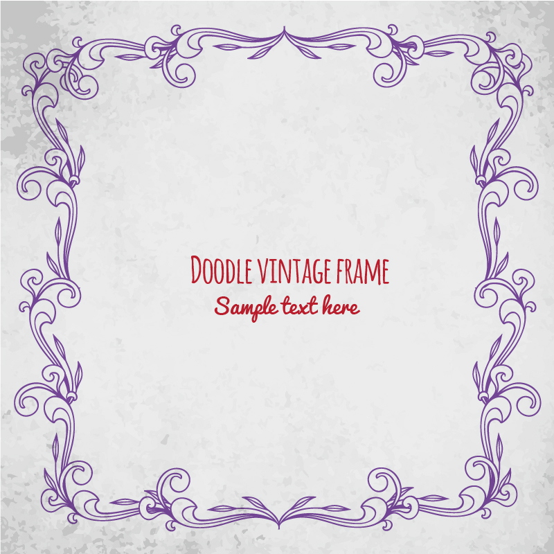 Doodle vector illustration with frame and typography Photoshop brush