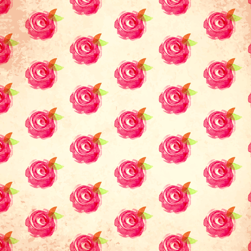Watercolor vector pattern with rose Photoshop brush