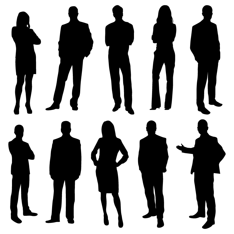 Office business people silhouettes Photoshop brush