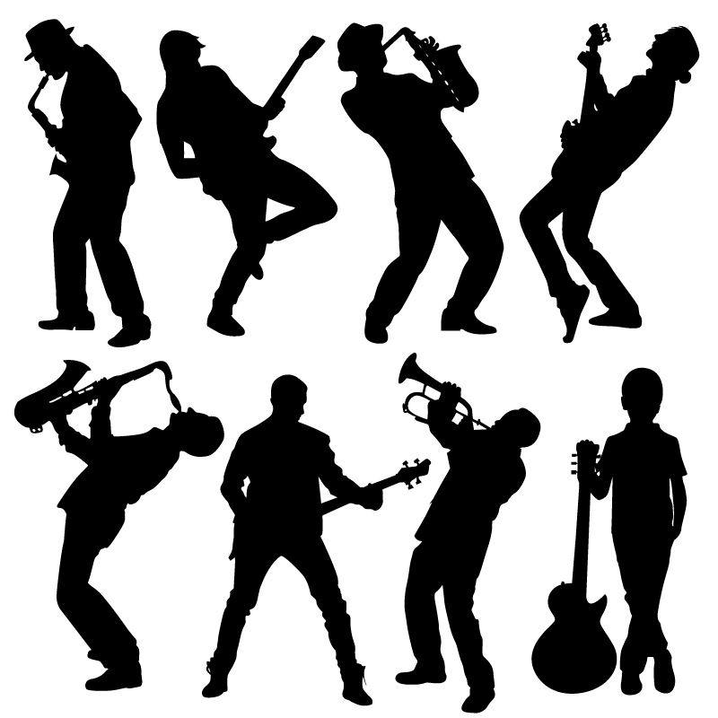 Silhouette of musician people Photoshop brush