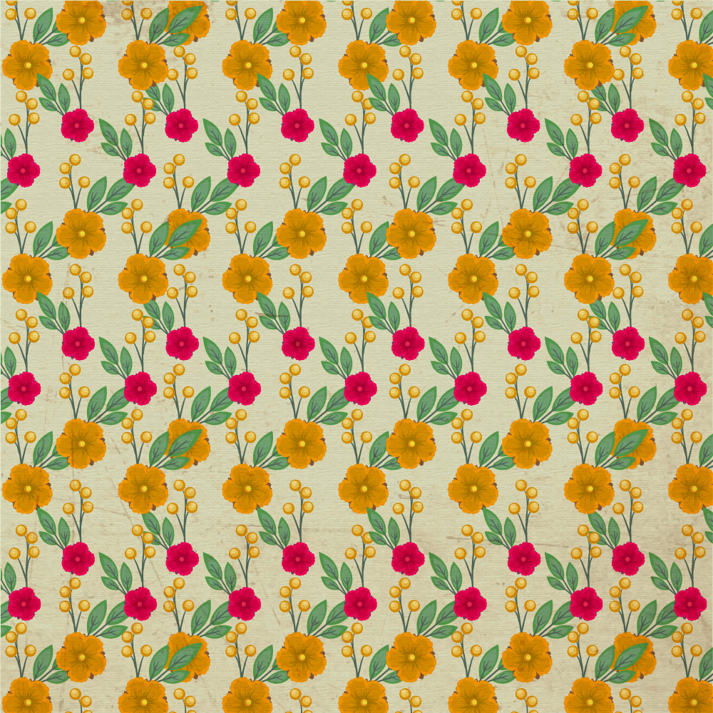 Vintage pattern with flowers Photoshop brush