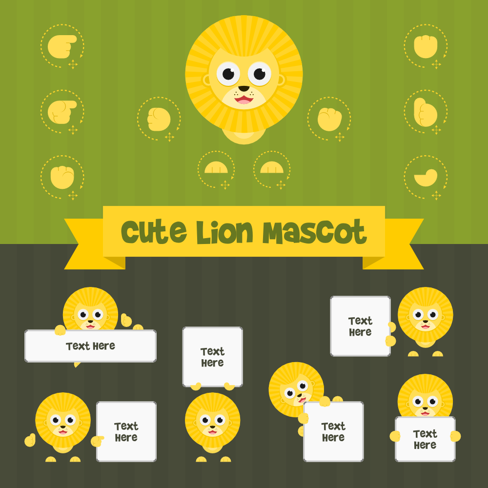 Cute Lion Mascot Kit Photoshop brush