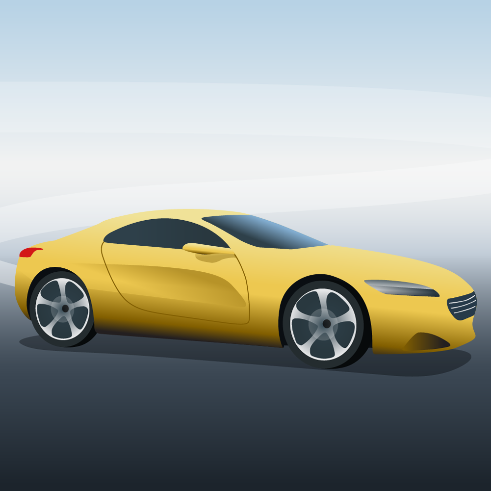 Vector illustration Yellow sports car Photoshop brush